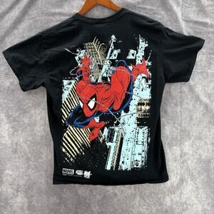 Huf x Marvel Spiderman T Shirt Men's Large Graphic Double Sided **